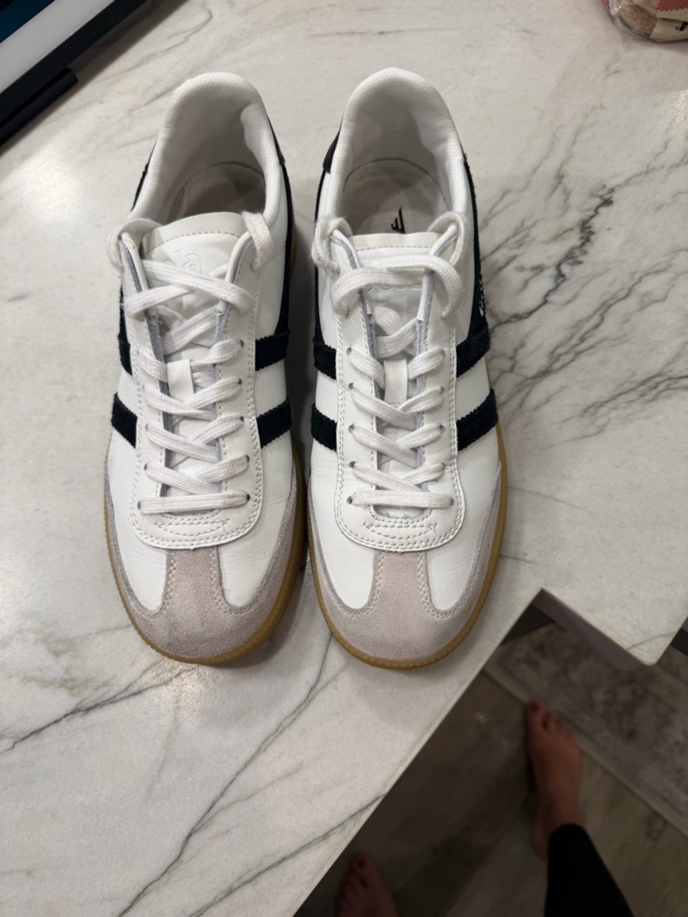 Gola White Black Gum-Soled Sneakers - Picture 4 of 7